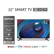 EXPOSE ทีวี 32 นิ้ว สมาร์ททีวี 50 นิ้ว HDR+ Android 14.0 tv 55 นิ้ว 4k ทีวีราคาถูกๆ smart tv สนับสนุ