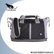 【Cougar】 可加大 可掛行李箱 旅行袋/手提袋/側背袋(7037黑灰色)【威奇包仔通】