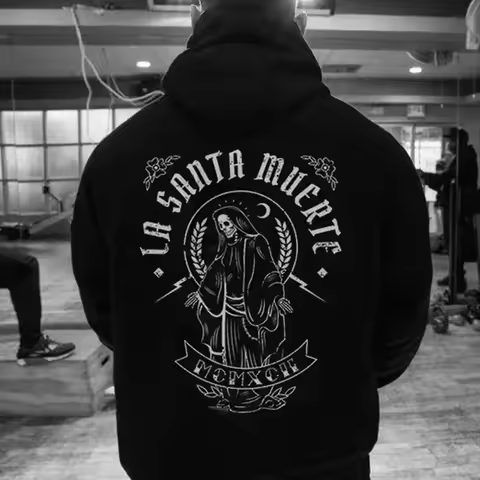 La Santa Muerte Hoodie Pattern Sweatshirt Halloween New in Women Men Sportswear Pullover Autumn and