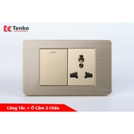 TENKO TK-C7G-039 Yellow Aluminum Metal Wall Socket Switch