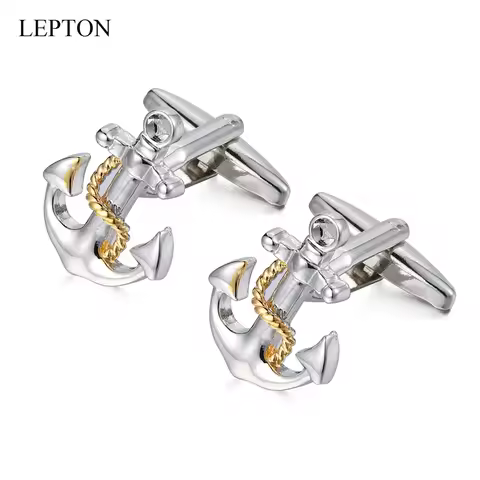 Lepton Anchor Cufflinks For Men Shirt Cuffs Cuff Links High quality Classic Nautical Anchor USN Navy