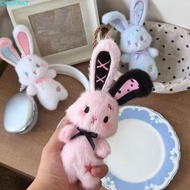 CHARMAT Rabbit Plush Keychain, Miniature Size Multi Colors Fluffy Bunny Pendant, Stuffed Animal Char