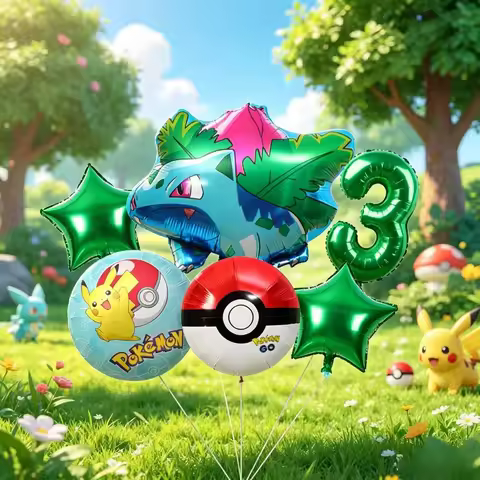 Pokemon Go Pikachu Balloon Set Party Decor Balloon Pack for Birthday Baby Shower Celebration