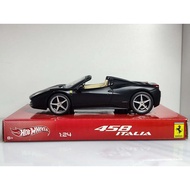 Out of Print 1: 24 Hot Wheels Ferrari 458ITALIA Convertible Version Alloy Car Model Collection Gift 