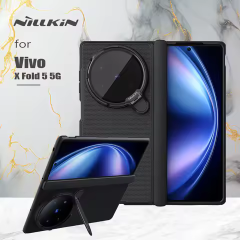 Nillkin For Vivo X Fold 5 5G Case Super Frosted Shield Prop Fold Transparent Camera Stand Soft Frame