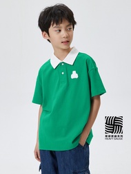 兒童裝|小熊短袖POLO衫-綠色