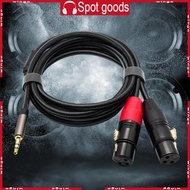 WIN 50cm 1 2 3 0m 3 5mm Male to 2Double 3Pin Female Shielded Microphone Cord Grade