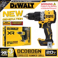 DEWALT สว่าน สว่านกระแทก ไร้สาย 20V Max. (18V) มีระบบ Anti-Rotation รุ่น DCD801N / DCD806N / DCD806S