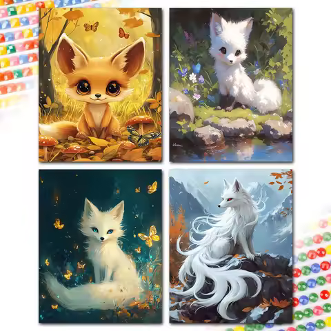 SDOYUNO Diamond Painting Set fox Diamond Pictures To Make Drawings With Diamonds Diamond Art Kit Rhi