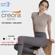 Women's Gym Clothes Women's Yoga Gym Set High Waist Butt Lift LETSFIT SPORT L02SQL8 Cool Elastic Fab