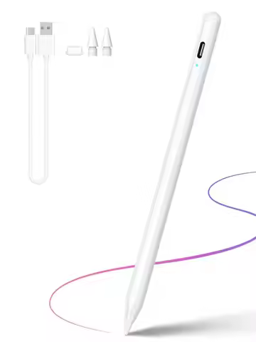 Stylus Pen for Android Tablet, Pom Tip Tablet Pencil for iOS/Android,Rechargeable Active Stylus Pen 