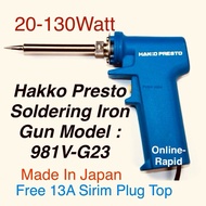 HAKKO PRESTO 981 Gun-Style Soldering Iron 981G-V23 20W~130W Made in Japan