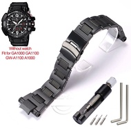 สายเหล็กพลาสติกสำหรับ Caiso GW-A1000/1100 GA-1000 GA1100สายรัดของผู้ชายกันน้ำอุปกรณ์เสริมนาฬิกาข้อมือสีดำ