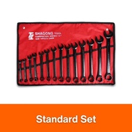 8PCS/14PCS Combination Wrench Spanner Set Tools 8-24mm Black Chrome Vanadium CRV Heavy Duty 6-point 