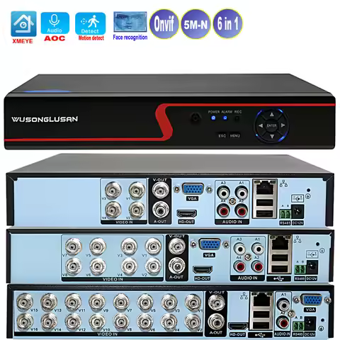 Xmeye Smart Dvr Nvr 4/8/16 Channels 5MP-N 1080P Video Surveillance Recorder Audio Over Coaxial Motio