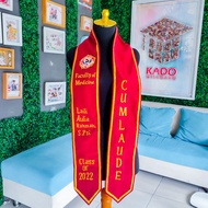 Velvet Neck Sash Graduation Gift Cum Laude