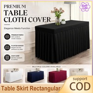 Table Skirt Fully Covered Rectangular  4/5/6/8FT  Meeting Event Wedding Celebration Exhibition Resta