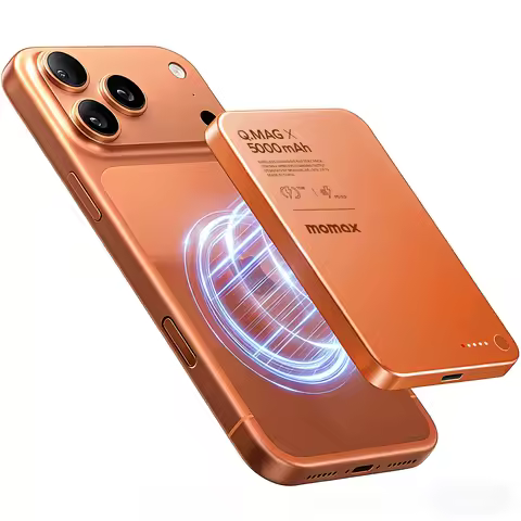 MOMAX 5000mAh Aluminum Alloy Magnetic Portable Wireless PD20W Fast Charging Power Bank, suitable for