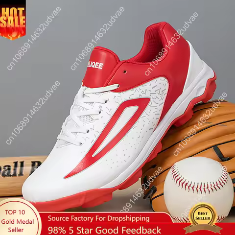 Baseball Shoes Men Sneakers New Leather Big Size Outdoor Anti-skid Breathable Training Spikes Softba