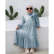 Arsyila Kids + Jilbab Fashion Dress Set Kerudung Anak Perempuan Bahan
