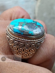 Cincin Pirus Persia Serat Perak Pirus Al