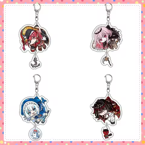 Anime Nijisanji Plastic Keychain Cute Cartoon Keyring Bag Tag Cos Accessories Collections