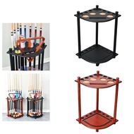 [mojotorw7] Pool Cue Rack Holds 8 Sticks & Full Ball Set Free Standing Floor Stand Solid