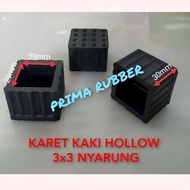 3x3 HOLLOW Rubber Feet with Thick Lines Hollow Iron Chair Rack Table Legs Rubber Table Leg Protector