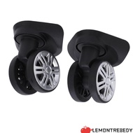 LEMONTRE8EDY 1 Pair Luggage Swivel Wheels, Mute Swivelling Suitcase Swivel Casters, Durable Black Do