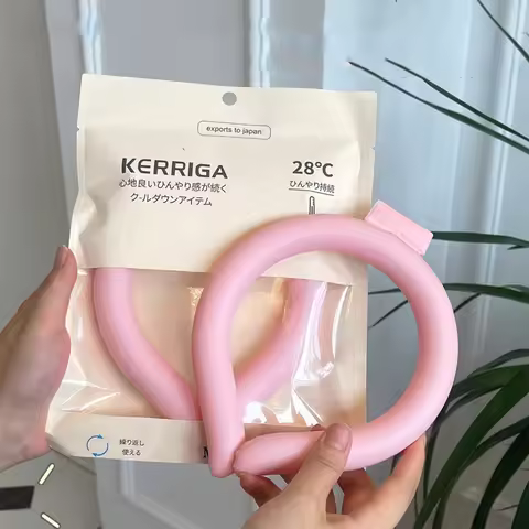 Summer Neck Cooling Tube Reusable Portable Ice Neck Cooler Ring Soft Silicone Cold Neck Wrap For Hea