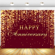 Happy Anniversary Banner Party Backdrop for Happy 10th 15th 20th 25th 30th 40th 50th Wedding Anniver