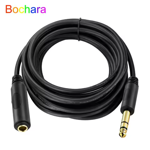 Bochara 1/4'' TRS 6.35mm Stereo Male to Female Extension Cable Dual Shielded 1.8m 3m 4.5m 6m