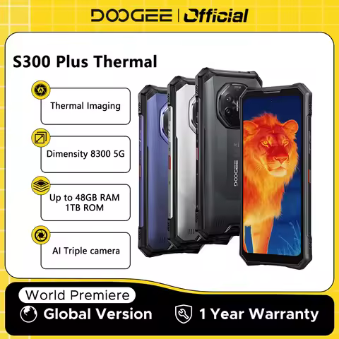 World Premiere DOOGEE S300 Plus Thermal 5G Rugged Phone Thermal Imaging 12GB 1TB 6.78'' Screen 11000
