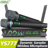 YS-777 Wireless Dual Microphone karaoke Home System Professional Stage Performances Dynamic 2 Channe