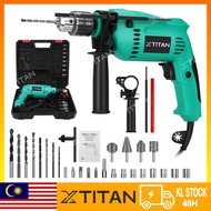 【Stock in KL】XTITAN Impact Drill Set 2 Mode 100% Full Copper Hammer Impact Drill  Motor 13mm electri