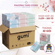 Khăn giấy ăn Gumi thùng 30 gói/42 gói cao cấp tiện lợi