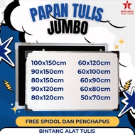 JUMBO WHITEBOARD | LARGE WHITEBOARD WITH FREE MARKER AND Penghapus | 100x150cm | 90x150cm | 90x120cm