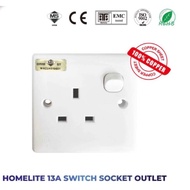 (SIRIM) 13A Single Switch Socket /13A Switch Lampu / 13A Socket Plug/ PVC SOCKET / SOCKET DOUBLE / /