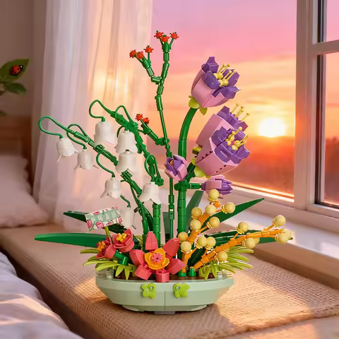 Blooming Floral Bouquet Micro Building Blocks Kit Experience The Mindful Joy of Assembly with This E