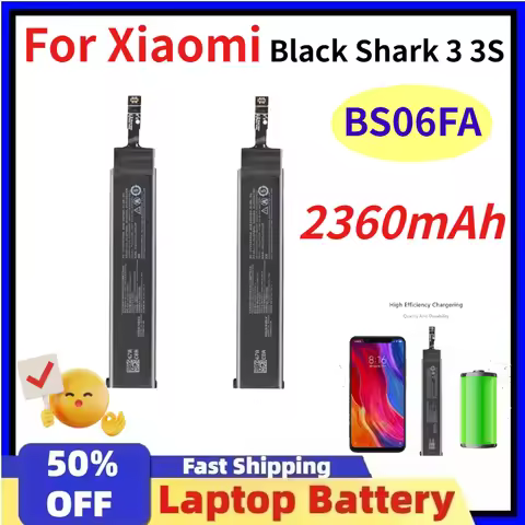 2360mAh BS06FA Mobile Phone Batteries for Xiaomi Black Shark 3 3S High Capacity Rechargeable Li-ion 