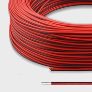 10M 20M 30M 50M 2PIN Electrical Wire Tinned Copper PVC Insulated Red Black Cable For Single Color LE