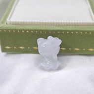 冰粉紫 凱蒂貓 hello kitty 立體卡通 吊墜 | 天然緬甸玉A貨翡翠