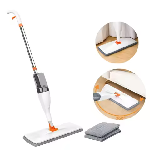 Microfiber Mop Floor Spray Mop Spray Function Wet Dry Use Floor Mop Rotating Base Reusable Pads Floo