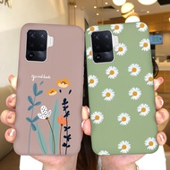 Cases For Oppo A94 A94 5G A95 5G Beautiful Flower Matte Shockproof Silicone Fall Prevention Fashion 