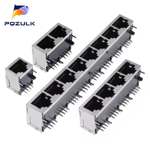 RJ45 Network Ethernet Female Socket 21MM 8P8C 1 2 4 6 8Pin Jack Temperature Resistance PCB Network C