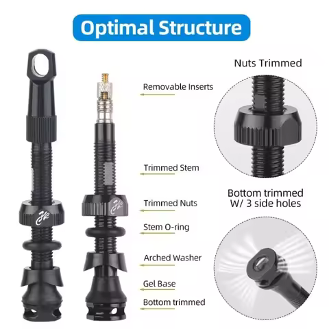 40/50/65/80mm Bicycle Tubeless Tire Valve F/V Nipple Detachable Brass Core Bike Tire Valves Carbon R