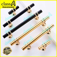 ClassAHW Trendy Black Handle Gold Handle Acrylic Door Handle Cabinet Solid Drawer Knobs Wardrobe Door Aluminium Zinc