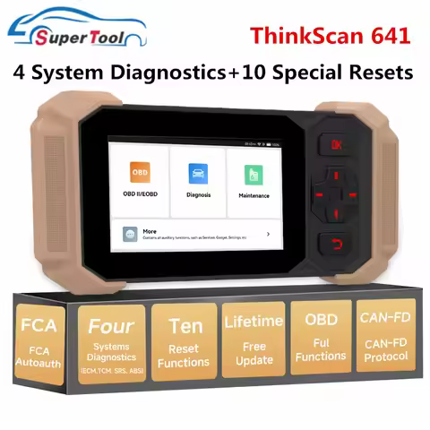 ThinkScan 641 Professional OBD2 Diagnostic Tool 4 System Car Diagnostic 10 Reset Functions Support C