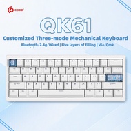 Ketibaan BaharuCIDOO QK61 V2 Papan Kekunci Mekanikal Tiga mod VIA/QMK Wayarles 2.4g Bluetooth RGB La