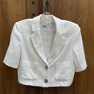 ZARA tweed crop blazer